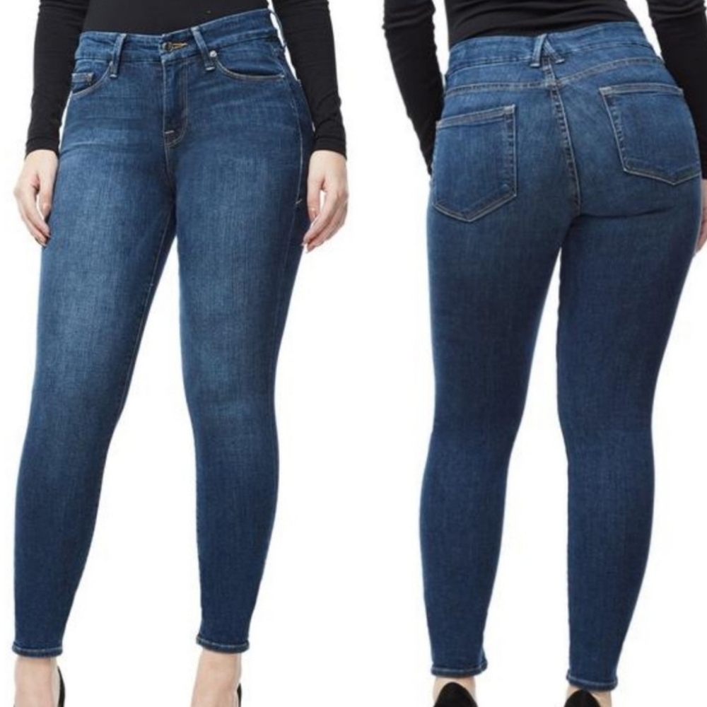 Good American Good Legs High Rise Denim Skinny Jeans Jeggings Blue004 Size 16